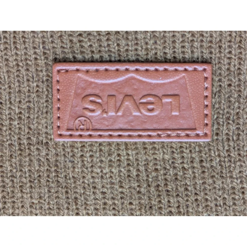 Levi's Kids Cuffed Beanie Hat Stretch‎ Knit One Size Golden Brown NWT